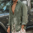 Long Sleeve Shirt - Lightweight - Summer - Button-Up Shirt - Shirt for Men-Chaps of London-Green-S-Chaps of London