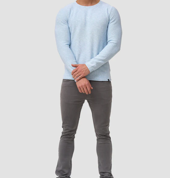 Long Sleeve Shirt - Men's Casual Plain Crew Neck Sweater-Chaps of London-Chaps of London