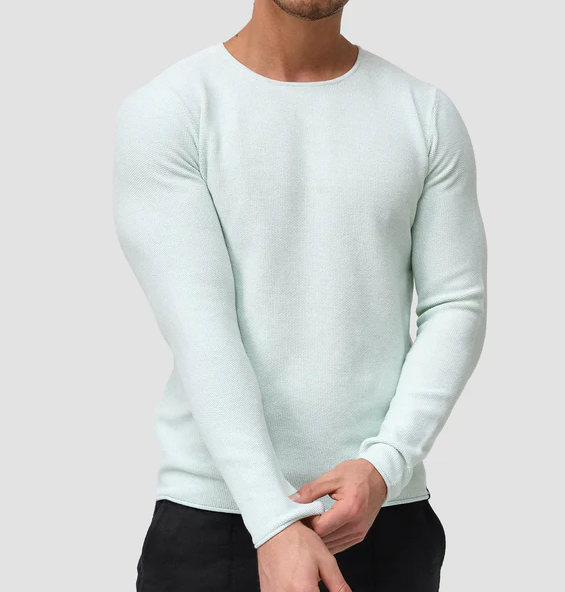 Long Sleeve Shirt - Men's Casual Plain Crew Neck Sweater-Chaps of London-Chaps of London