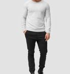 Long Sleeve Shirt - Men's Casual Plain Crew Neck Sweater-Chaps of London-Chaps of London