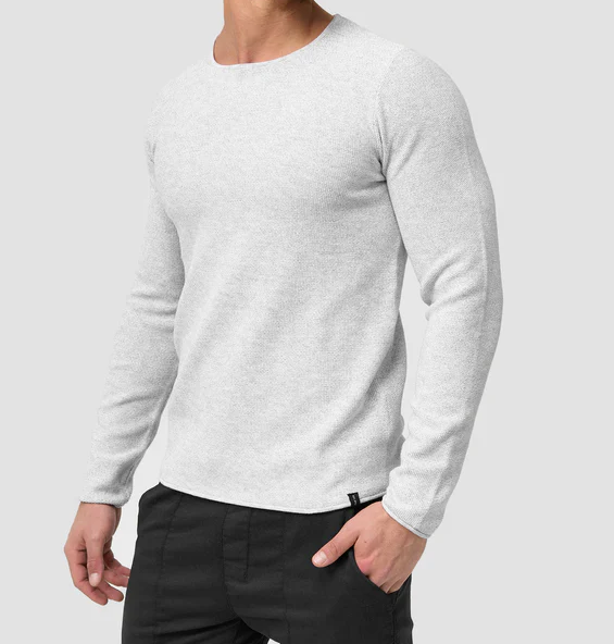 Long Sleeve Shirt - Men's Casual Plain Crew Neck Sweater-Chaps of London-Chaps of London