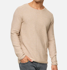 Long Sleeve Shirt - Men's Casual Plain Crew Neck Sweater-Chaps of London-Corn Stalk-XS-Chaps of London