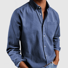 Long Sleeve Shirt | Regular Fit | Collared | Button-Up Shirt | Men's Shirt-Chaps of London-Blue-S-Chaps of London