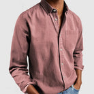 Long Sleeve Shirt | Regular Fit | Collared | Button-Up Shirt | Men's Shirt-Chaps of London-Pink-S-Chaps of London
