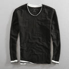 Long Sleeve T-Shirt | Basic | Casual | Long Sleeve Shirts | Men's Clothing-Chaps of London-Black-S-Chaps of London
