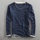 Long Sleeve T-Shirt | Basic | Casual | Long Sleeve Shirts | Men's Clothing-Chaps of London-Navy Blue-S-Chaps of London