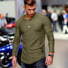 Long Sleeve T-Shirt - Casual - Crew Neck - Sweater - Men's Clothing-Chaps of London-Green-XS-Chaps of London