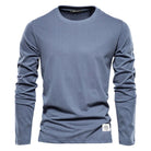 Long Sleeve T-Shirt | Crew Neck | Plain | Long Sleeve Vest | Men's Clothing-T-shirt man-Chaps of London-Blue-S-Chaps of London