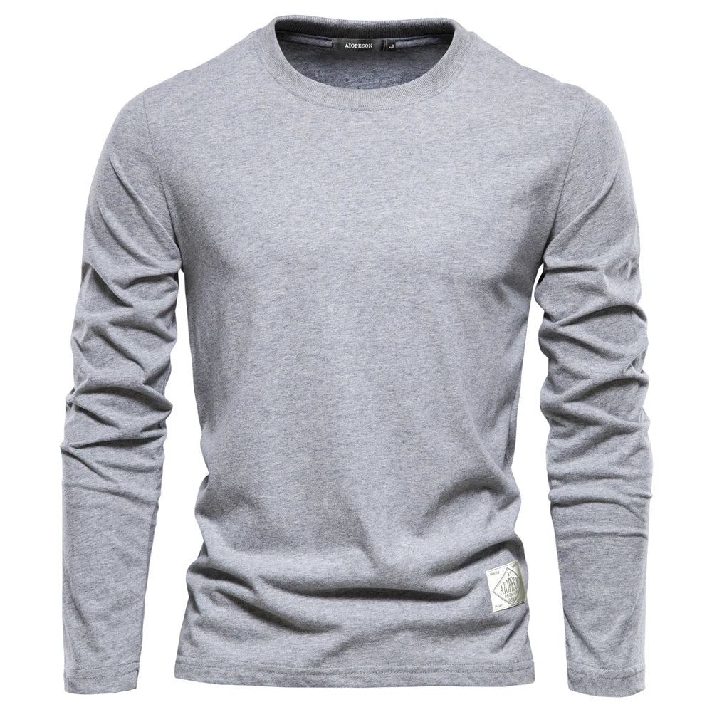 Long Sleeve T-Shirt | Crew Neck | Plain | Long Sleeve Vest | Men's Clothing-T-shirt man-Chaps of London-Chaps of London