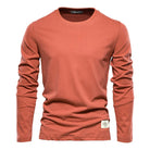 Long Sleeve T-Shirt | Crew Neck | Plain | Long Sleeve Vest | Men's Clothing-T-shirt man-Chaps of London-Orange-S-Chaps of London