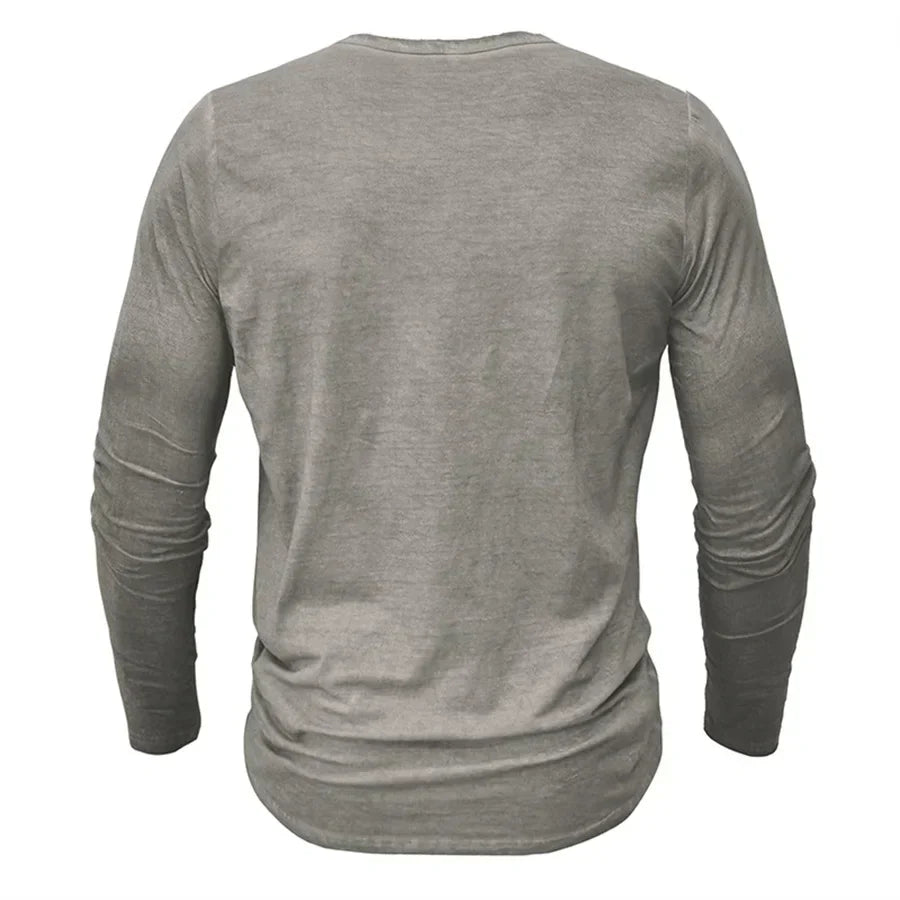 Long Sleeve T-Shirt - Half Buttoned - Pullover - Henley Shirt - Men's Shirt-Shirt heren-Chaps of London-Chaps of London
