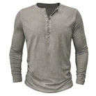 Long Sleeve T-Shirt - Half Buttoned - Pullover - Henley Shirt - Men's Shirt-Shirt heren-Chaps of London-Chaps of London
