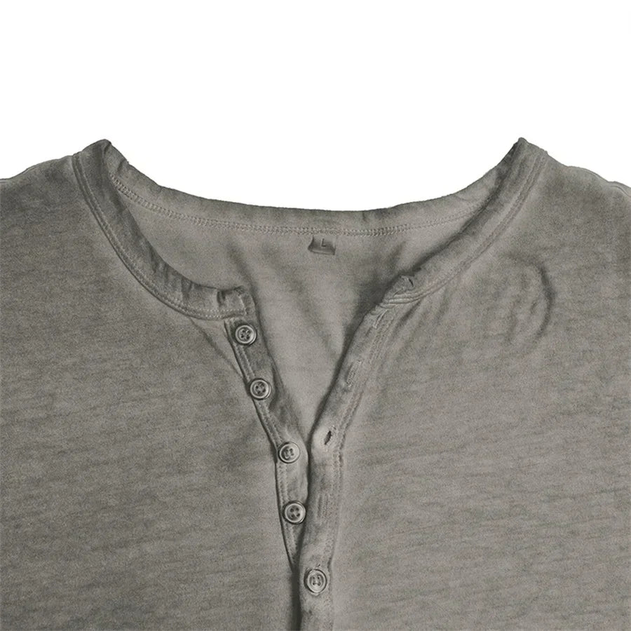 Long Sleeve T-Shirt - Half Buttoned - Pullover - Henley Shirt - Men's Shirt-Shirt heren-Chaps of London-Chaps of London