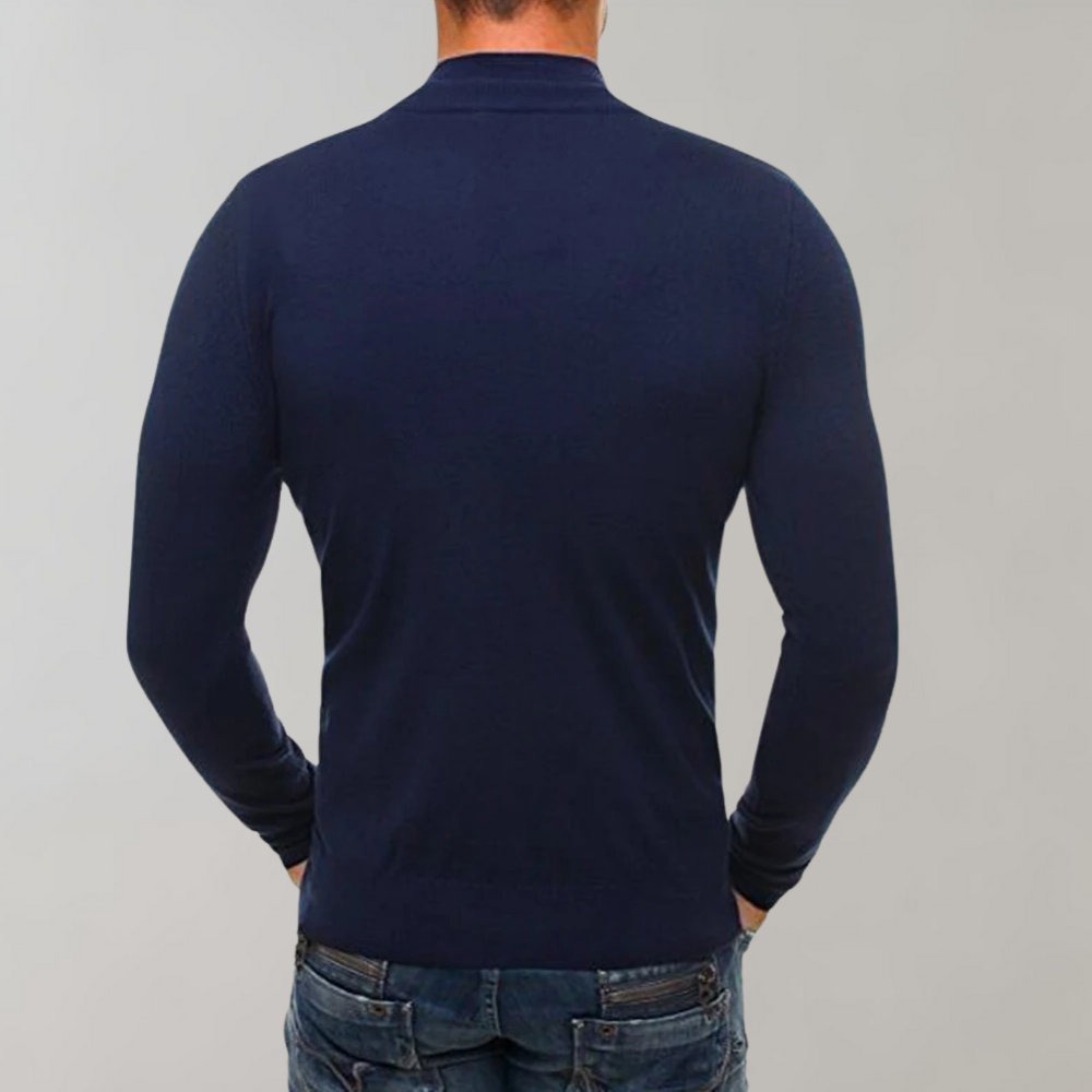Long Sleeve T-Shirt - Half Zip - Slim Fit - Quarter Zip Shirt - Men's Shirts-Chaps of London-Chaps of London