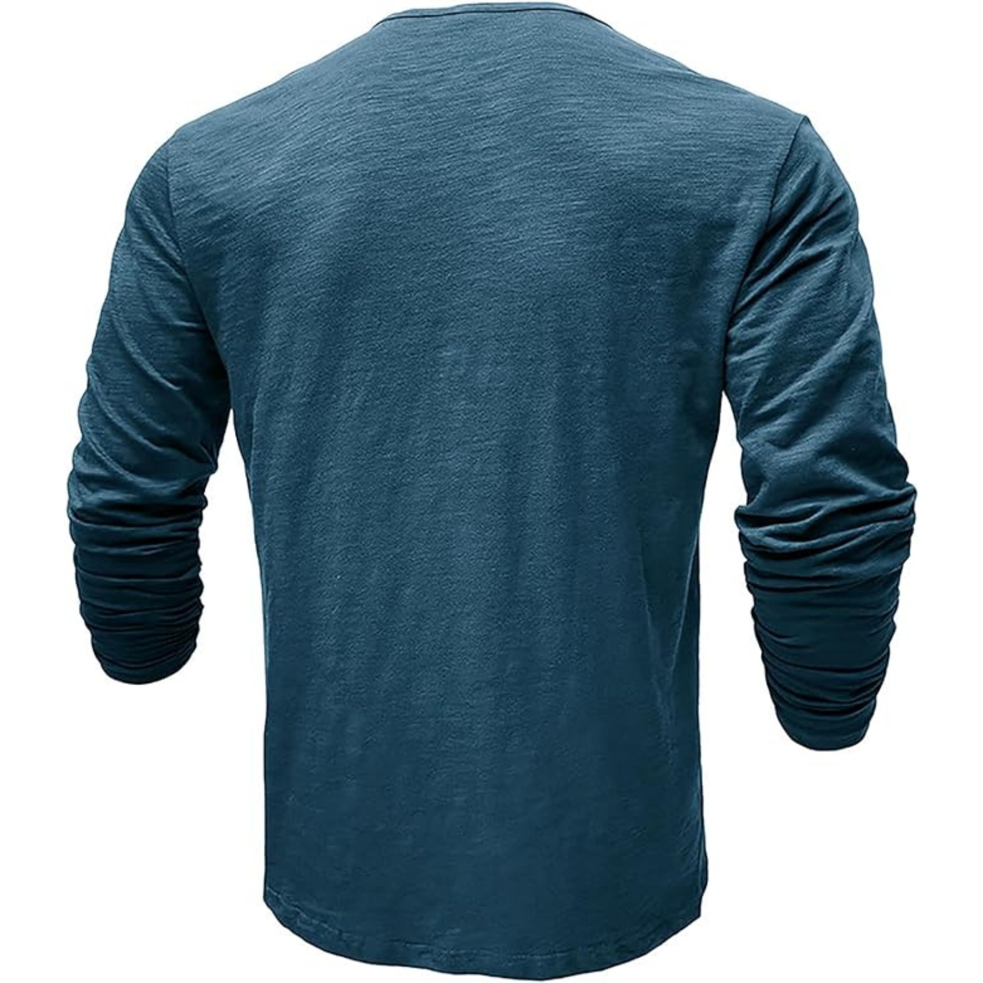 Long Sleeve T-Shirt - Men's Casual Plain Buttoned Up Henley Shirt-Shirt-Chaps of London-Chaps of London