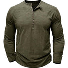 Long Sleeve T-Shirt - Men's Casual Plain Buttoned Up Henley Shirt-Shirt-Chaps of London-Chaps of London