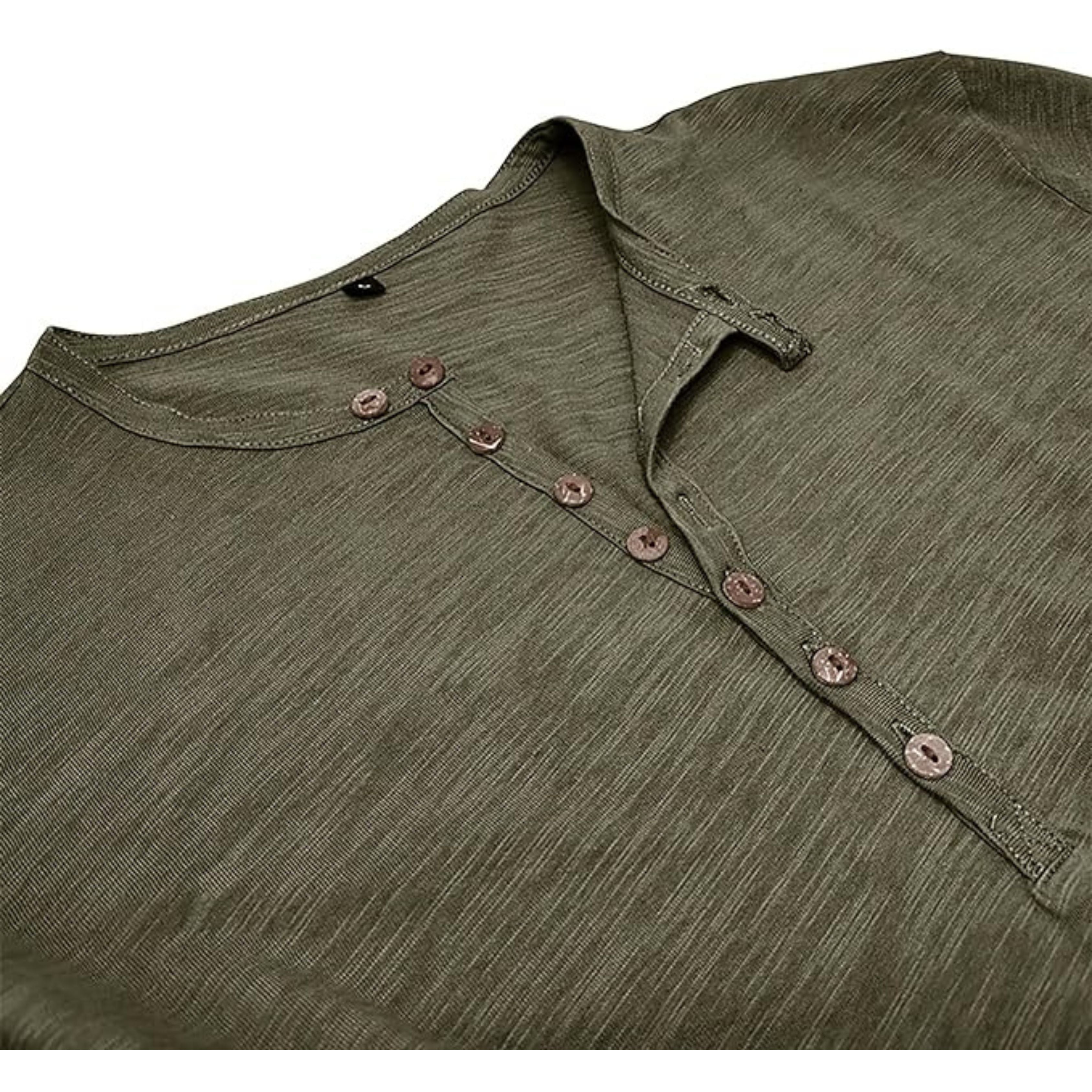 Long Sleeve T-Shirt - Men's Casual Plain Buttoned Up Henley Shirt-Shirt-Chaps of London-Chaps of London