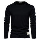 Long Sleeve T-Shirt - Men's Plain Crew Neck Long Sleeve Shirt-Blouses_M-Chaps of London-Black-XS-Chaps of London