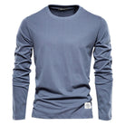 Long Sleeve T-Shirt - Men's Plain Crew Neck Long Sleeve Shirt-Blouses_M-Chaps of London-Blue-XS-Chaps of London