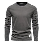 Long Sleeve T-Shirt - Men's Plain Crew Neck Long Sleeve Shirt-Blouses_M-Chaps of London-Dark Gray-XS-Chaps of London