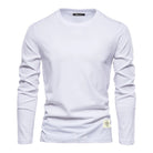 Long Sleeve T-Shirt - Men's Plain Crew Neck Long Sleeve Shirt-Blouses_M-Chaps of London-White-XS-Chaps of London