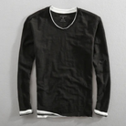 Long Sleeve T-Shirt | V-Neck | Long Sleeve Shirts | Men's Clothing-Chaps of London-Black-S-Chaps of London