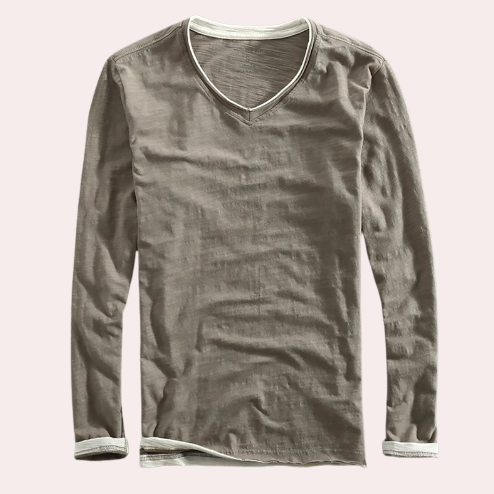 Long Sleeve T-Shirt | V-Neck | Long Sleeve Shirts | Men's Clothing-Chaps of London-Chaps of London
