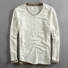 Long Sleeve T-Shirt | V-Neck | Long Sleeve Shirts | Men's Clothing-Chaps of London-White-S-Chaps of London