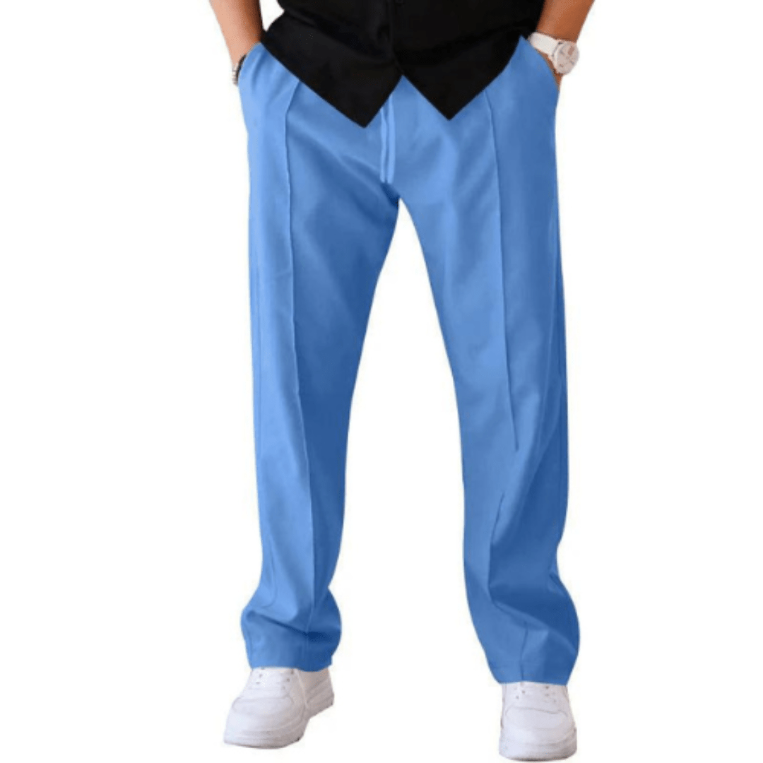 Loose Fit Pants - Casual - Straight Leg - Summer Pants - Men's Pants -Chaps of London-Light Blue-S-Chaps of London