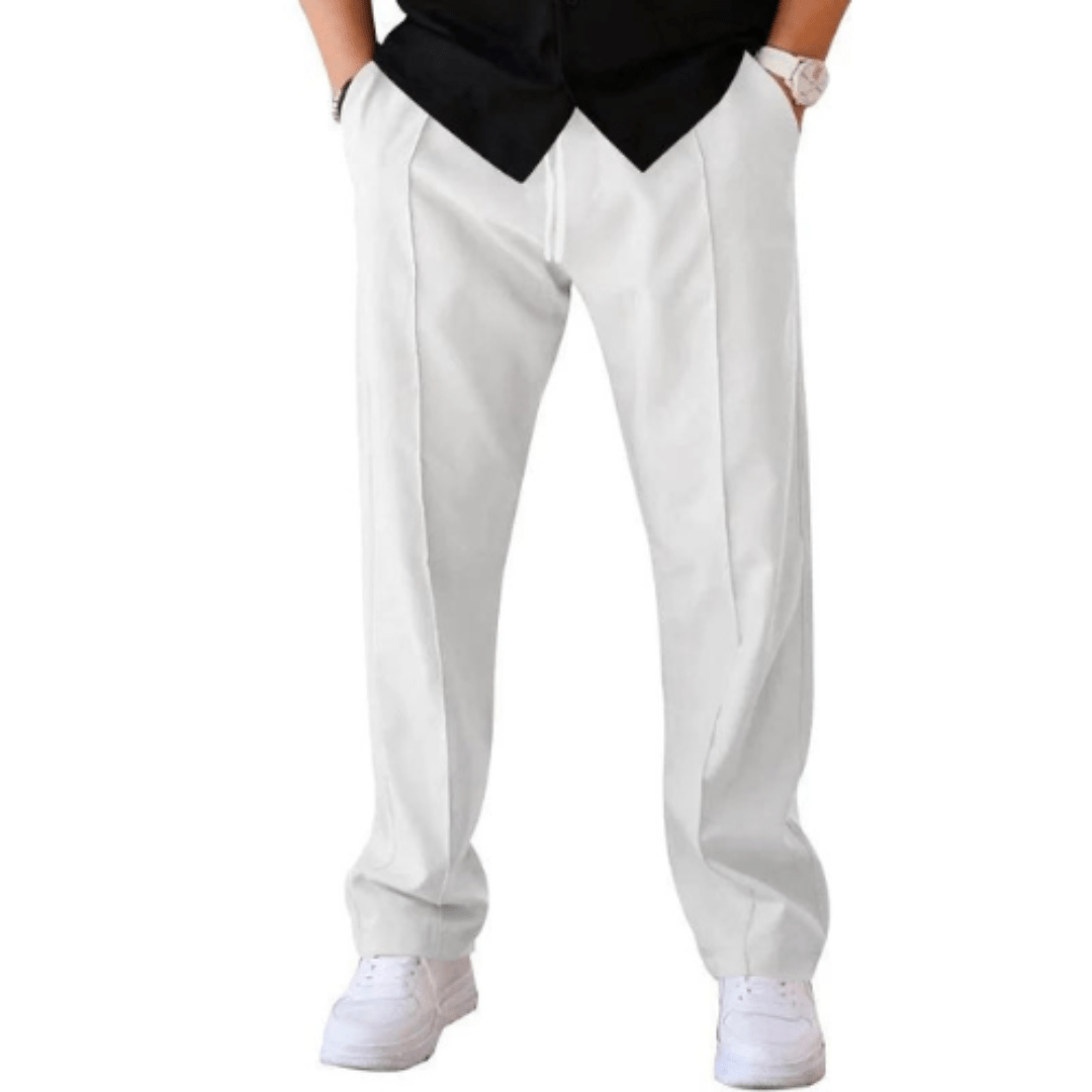 Loose Fit Pants - Casual - Straight Leg - Summer Pants - Men's Pants -Chaps of London-White-S-Chaps of London