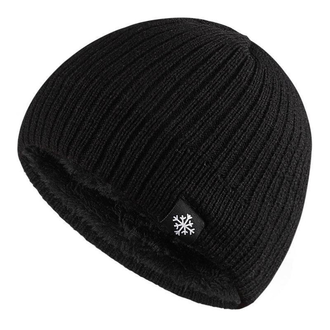 Men's Beanie - Warm - Fleece Lined - Knitted Beanie - Winter Hat-Fashion Unisex Beanie Winter-Chaps of London-Black-Chaps of London