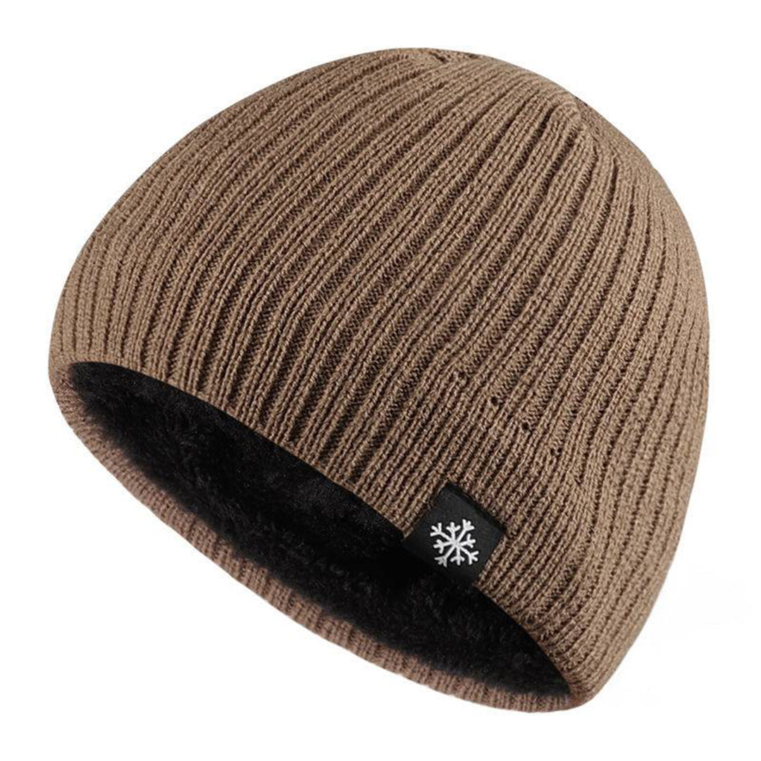 Men's Beanie - Warm - Fleece Lined - Knitted Beanie - Winter Hat-Fashion Unisex Beanie Winter-Chaps of London-Khaki-Chaps of London