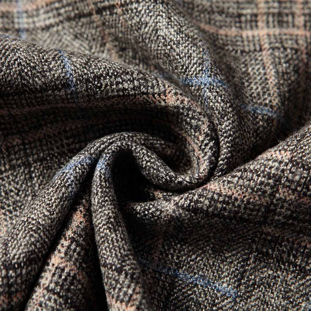 Men's Blazer - Single Breasted - Pockets - Checkered Blazer - Suit Jacket-Fashion Men Blazer Plaid Fall-Chaps of London-Chaps of London