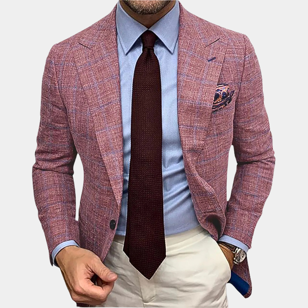 Men's Blazer | Stylish | Single Breasted | Suit Jacket | Men's Clothing-Chaps of London-Red-M-Chaps of London