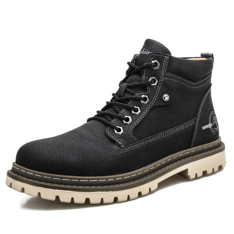 Men's Boots | Non Slip | Lace-Up | Ankle Boots | Work Boots-Men Shoes-Chaps of London-Black-38-Chaps of London
