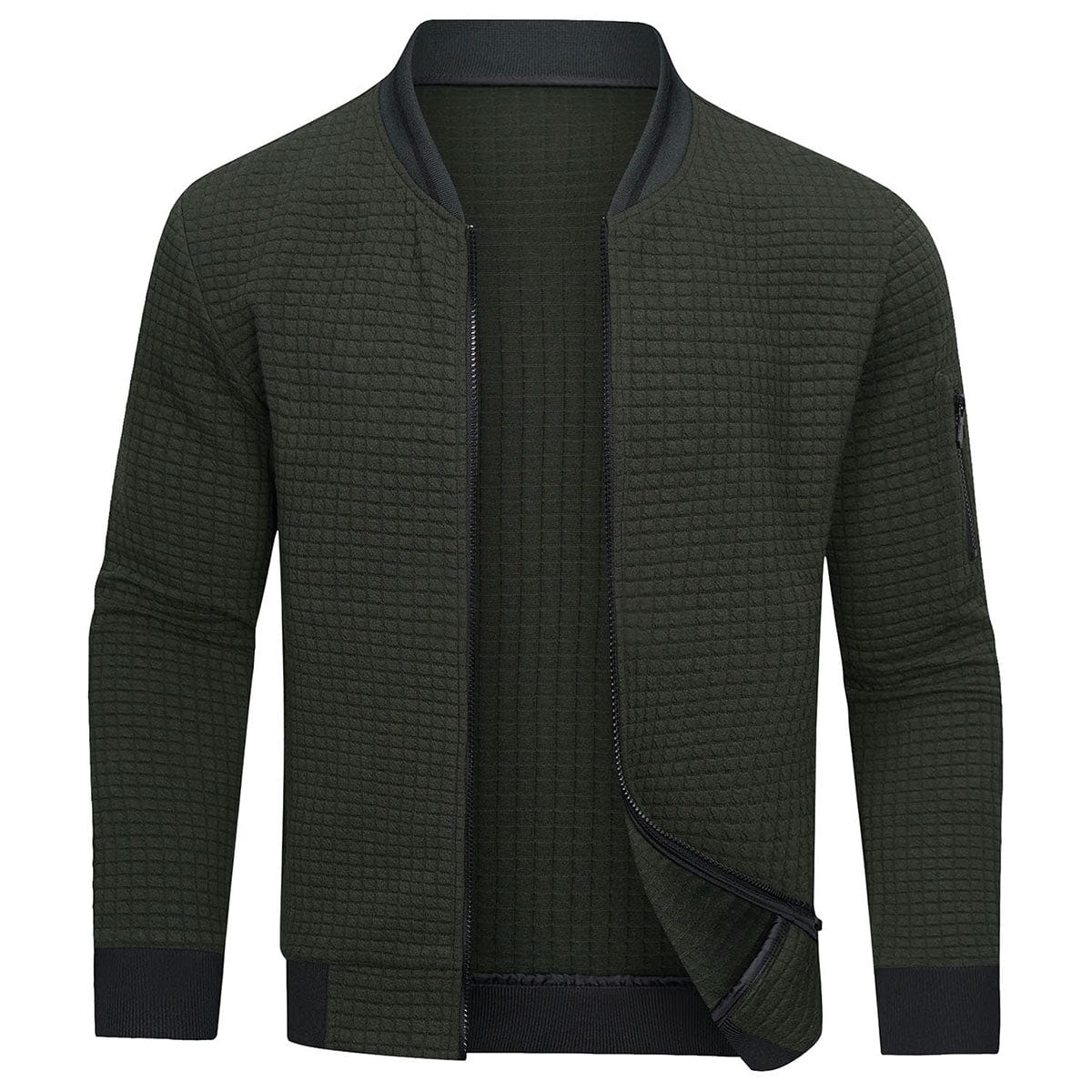 Men's Cardigan | Long Sleeve | Casual | Zipped Cardigan | Men's Clothing-Jackets-Chaps of London-Green-XS-Chaps of London