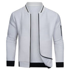 Men's Cardigan | Long Sleeve | Casual | Zipped Cardigan | Men's Clothing-Jackets-Chaps of London-White-XS-Chaps of London