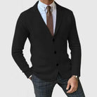 Men's Cardigan - Pockets - V-Neck - Button-Up Cardigan - Knitted Cardigan -Men Cardigan-Chaps of London-Black-S-Chaps of London