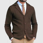 Men's Cardigan - Pockets - V-Neck - Button-Up Cardigan - Knitted Cardigan -Men Cardigan-Chaps of London-Dark Brown-S-Chaps of London