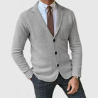 Men's Cardigan - Pockets - V-Neck - Button-Up Cardigan - Knitted Cardigan -Men Cardigan-Chaps of London-Light Gray-S-Chaps of London