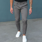 Men's Chinos - Casual Stretchy Slim Fit Chino Pants-Pantalon-Chaps of London-Grey-XS-Chaps of London