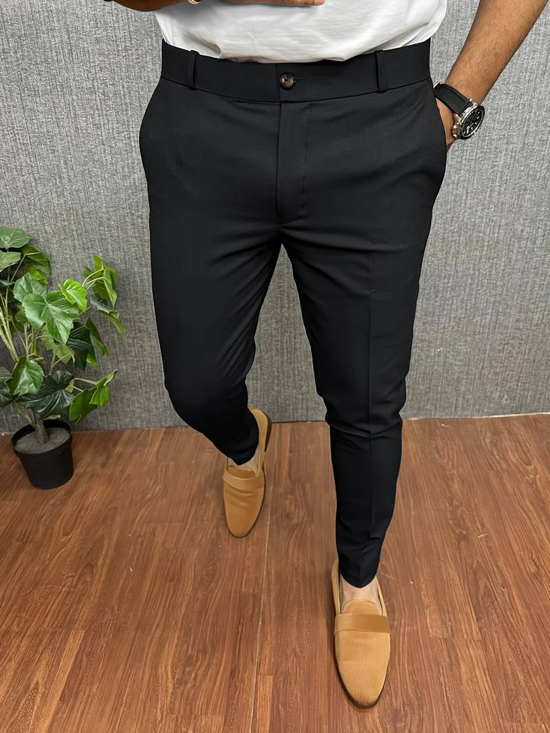 Men's Chinos | Classic | Slim Fit | Chino Pants | Men's Trousers-Chaps of London-Black-S-Chaps of London