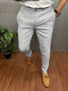 Men's Chinos | Classic | Slim Fit | Chino Pants | Men's Trousers-Chaps of London-Grey-S-Chaps of London