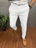 Men's Chinos | Classic | Slim Fit | Chino Pants | Men's Trousers-Chaps of London-White-S-Chaps of London