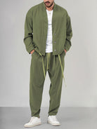 Men's Co-Ord | Loose Fit | Overshirt | Two-Piece Set | Men's Clothing-Chaps of London-Green-M-Chaps of London