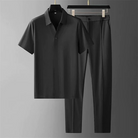 Men's Co-Ord Set | T-Shirt | Slack Pants | Two-Piece Set | Men's Clothing-Chaps of London-Black-XS-Chaps of London
