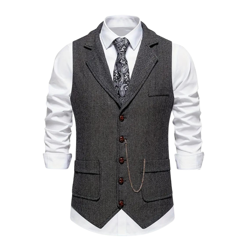 Men's Elegant Lapel Vest-Tops-Chaps of London-Chaps of London