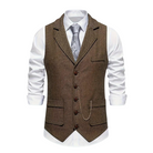 Men's Elegant Lapel Vest-Tops-Chaps of London-Coffee-S-Chaps of London