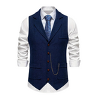 Men's Elegant Lapel Vest-Tops-Chaps of London-Dark Blue-S-Chaps of London