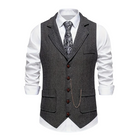 Men's Elegant Lapel Vest-Tops-Chaps of London-Dark Gray-S-Chaps of London